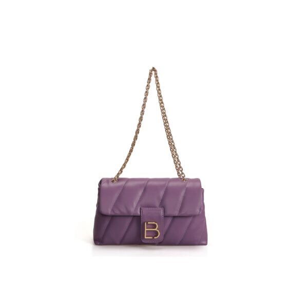 Lucky Bees Borsa Viola Trapuntata con Catena e Dettagli Eleganti Borse a spalla Donna