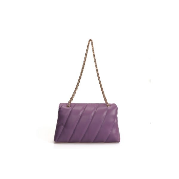 Lucky Bees Borsa Viola Trapuntata con Catena e Dettagli Eleganti Borse a spalla Donna - immagine 3