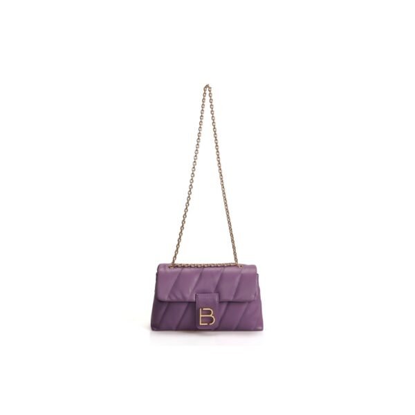 Lucky Bees Borsa Viola Trapuntata con Catena e Dettagli Eleganti Borse a spalla Donna - immagine 4