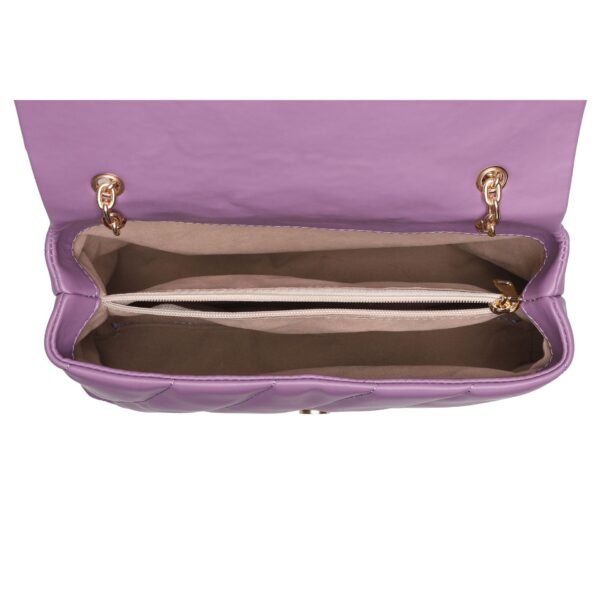 Lucky Bees Borsa Viola Trapuntata con Catena e Dettagli Eleganti Borse a spalla Donna - immagine 5