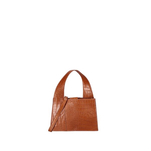 Roberta Rossi Borsa a Mano con Motivo Coccodrillo Camel Borse a mano, Donna