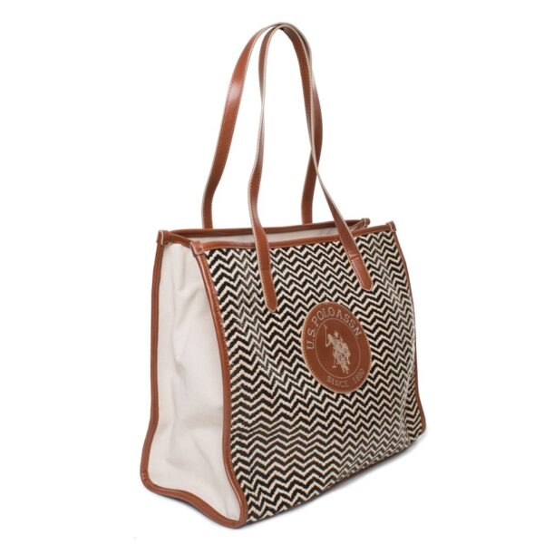 U.S. Polo Assn Borsa a Spalla con Motivo a Zig-Zag e Dettagli Marroni Borse a spalla, Donna