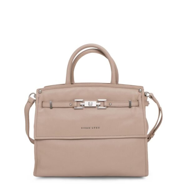 Guess Luxe Borsa a Mano in Ecopelle Beige con Dettaglio Metallico Borse a mano Donna