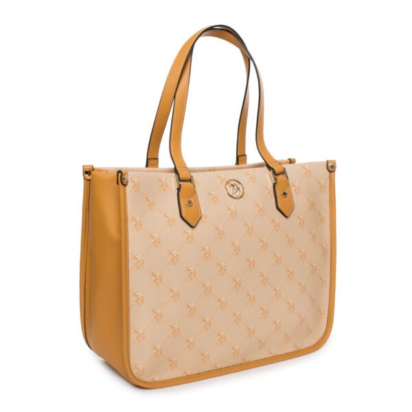 U.S. Polo Assn Borsa a Spalla Beige con Dettagli Gialli e Motivo Elegante Borse a spalla, Donna