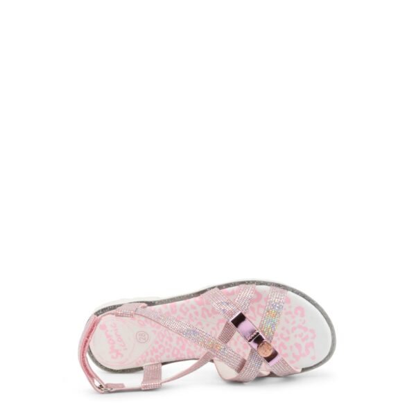Sandalo bambina rosa con glitter e strappo sul tallone Scarpe - immagine 3