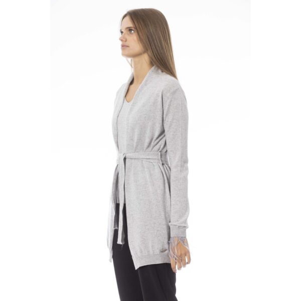 Baldinini Trend Cardigan Donna Grigio con Cintura Maglie