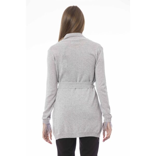 Baldinini Trend Cardigan Donna Grigio con Cintura Maglie