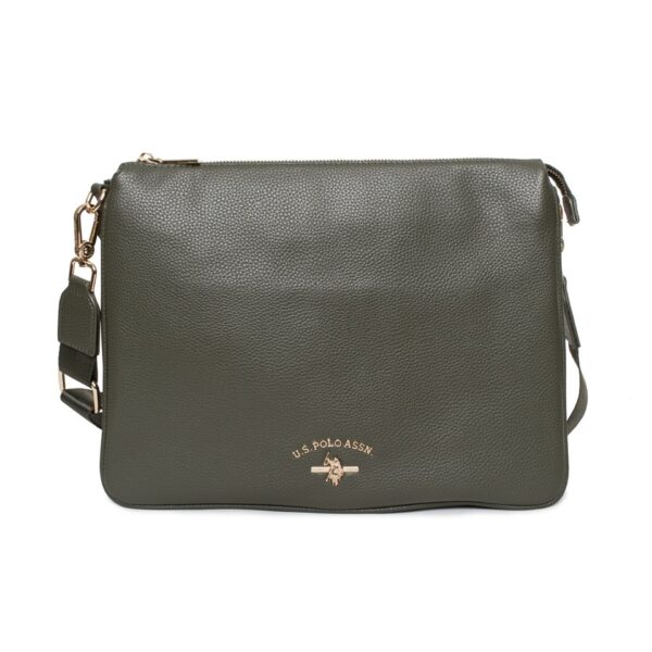 U.S. Polo Assn Borsa Verde Scuro con Dettagli Dorati e Logo Elegante Pochette