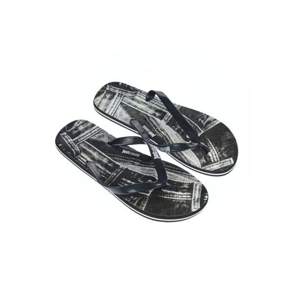 Just Cavalli Beachwear Flip Flops and Slippers Black Men's Shoes - Image 3