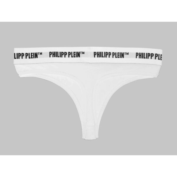 Philipp Plein Set di Perizomi Bianchi con Fascia Logo Slip