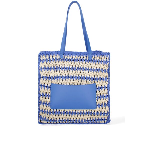 Viola Castellani Borsa a Spalla in Tessuto Intrecciato con Dettagli in Pelle Blu Borse a spalla, Donna