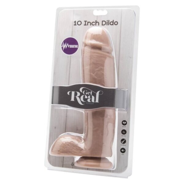 GET REAL - DILDO 25,5 CM CON VIBRATORE PER SFERE - immagine 2