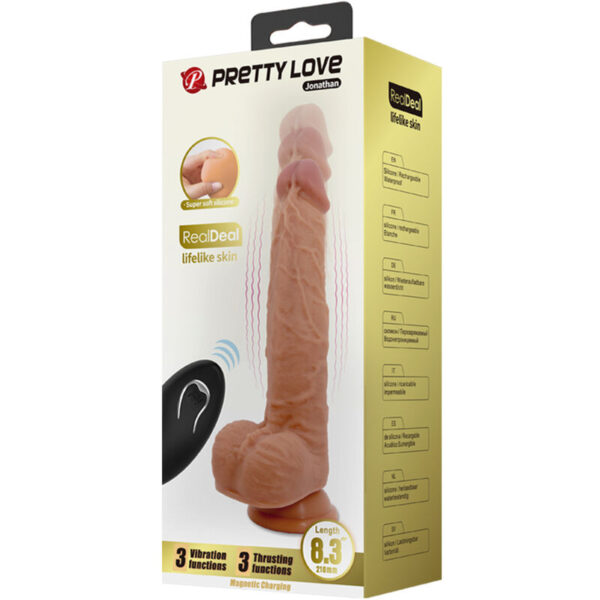 PRETTY LOVE - DILDO IN SILICONE JONATHAN 3 VIBRAZIONI + 3 MISURE DI INSERIMENTO TELECOMANDO 21 CM - immagine 7