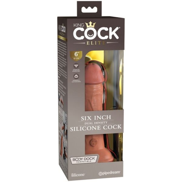 KING COCK - ELITE DILDO REALISTICO IN SILICONE 15.2 CM CARAMEL - immagine 6