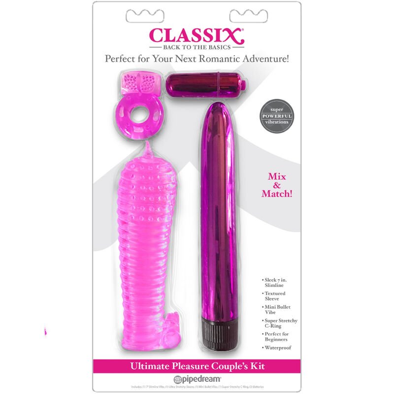 CLASSIX - KIT PER COPPIE CON ANELLO GUAINA E PROIETTILI ROSA - immagine 2