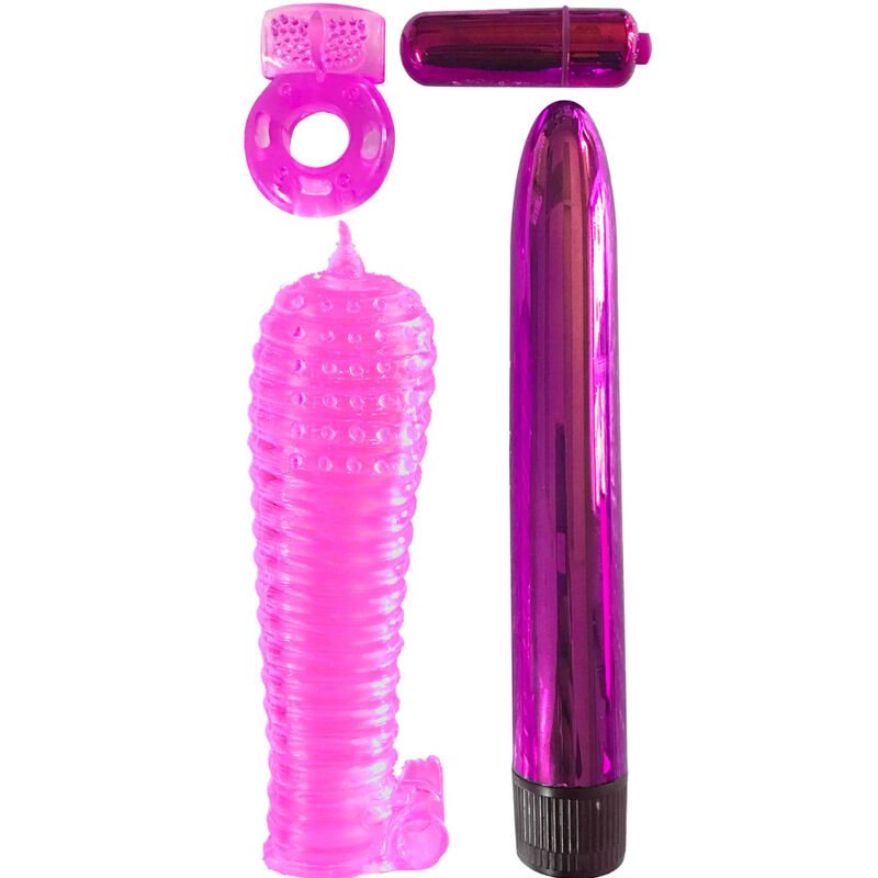 CLASSIX - KIT PER COPPIE CON ANELLO GUAINA E PROIETTILI ROSA