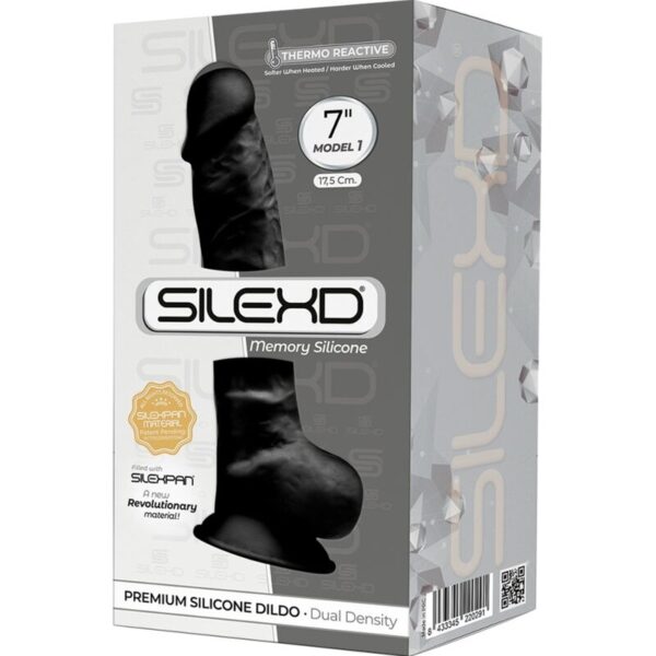 SILEXD - MODELLO 1 PENE REALISTICO PREMIUM SILEXPAN SILICONE NERO 17.5 CM - immagine 3