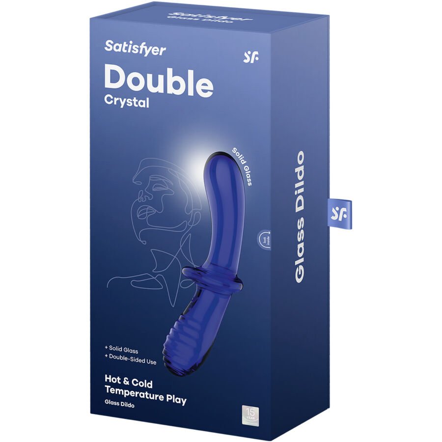 SATISFYER - DILDO DOPPIO CRISTALLO BLU - immagine 5