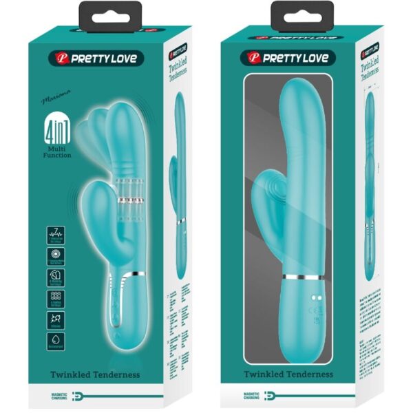 PRETTY LOVE - VIBRATORE MULTIFUNZIONE G-SPOT VERDE ACQUA - immagine 4