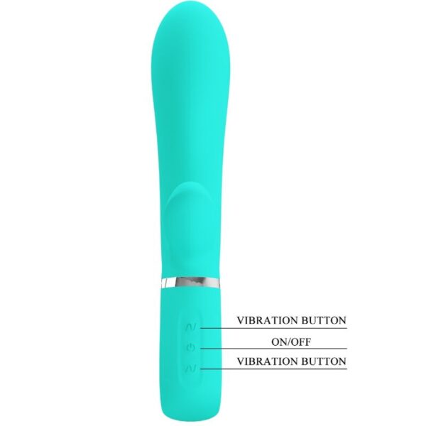 PRETTY LOVE - VIBRATORE MULTIFUNZIONE G-SPOT THOMAS VERDE ACQUA - immagine 6