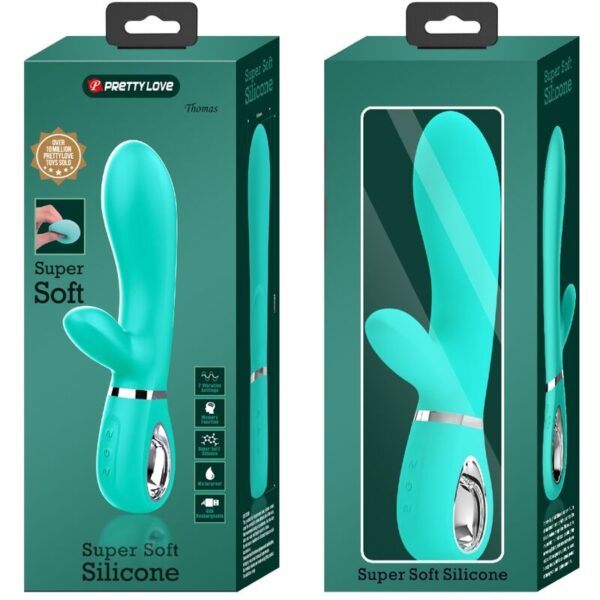 PRETTY LOVE - VIBRATORE MULTIFUNZIONE G-SPOT THOMAS VERDE ACQUA - immagine 9