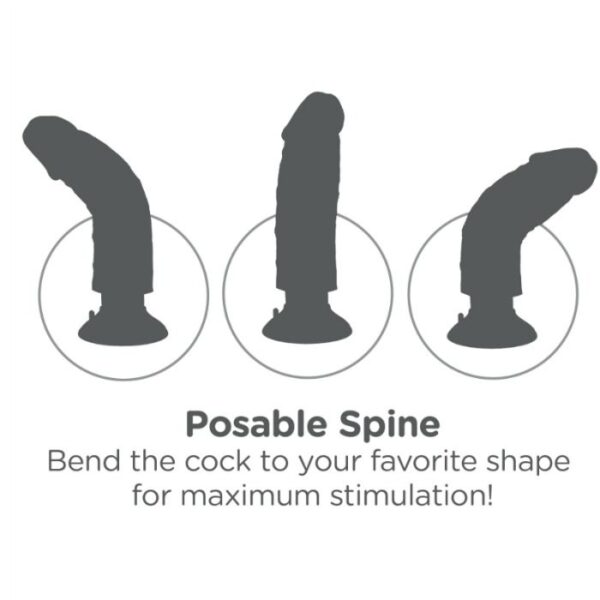 KING COCK - DILDO VIBRATORE 23 CM NATURALE - immagine 6