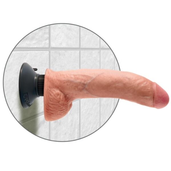 KING COCK - DILDO VIBRATORE CON TESTICOLI 23 CM NATURALE - immagine 4