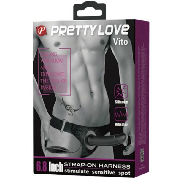 PRETTY LOVE - VITO STRAP ON CON DILDO CAVO E VIBRAZIONE 17.3 CM - immagine 7