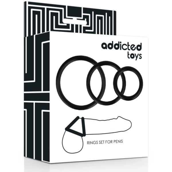 ADDICTED TOYS - SET DI ANELLI PER PENE NERO - immagine 4