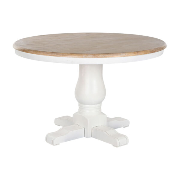 Tavolo da Pranzo Home ESPRIT Bianco Naturale Legno di olmo 120 x 120 x 76 cm