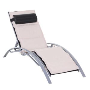 Chaise Longue da Giardino Relax – Lettino Grigio 170x64x80 cm