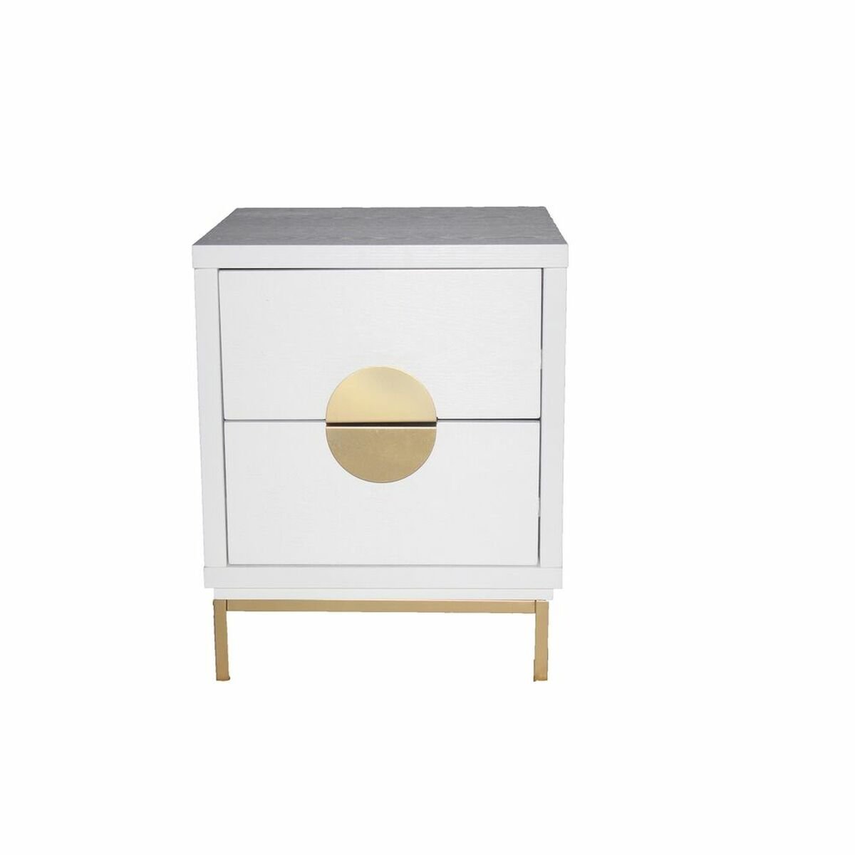 Comodino DKD Home Decor Bianco Dorato Metallo Legno MDF 40 x 40 x 50 cm 50 x 35 x 60 cm 40 x 49 x 50 cm