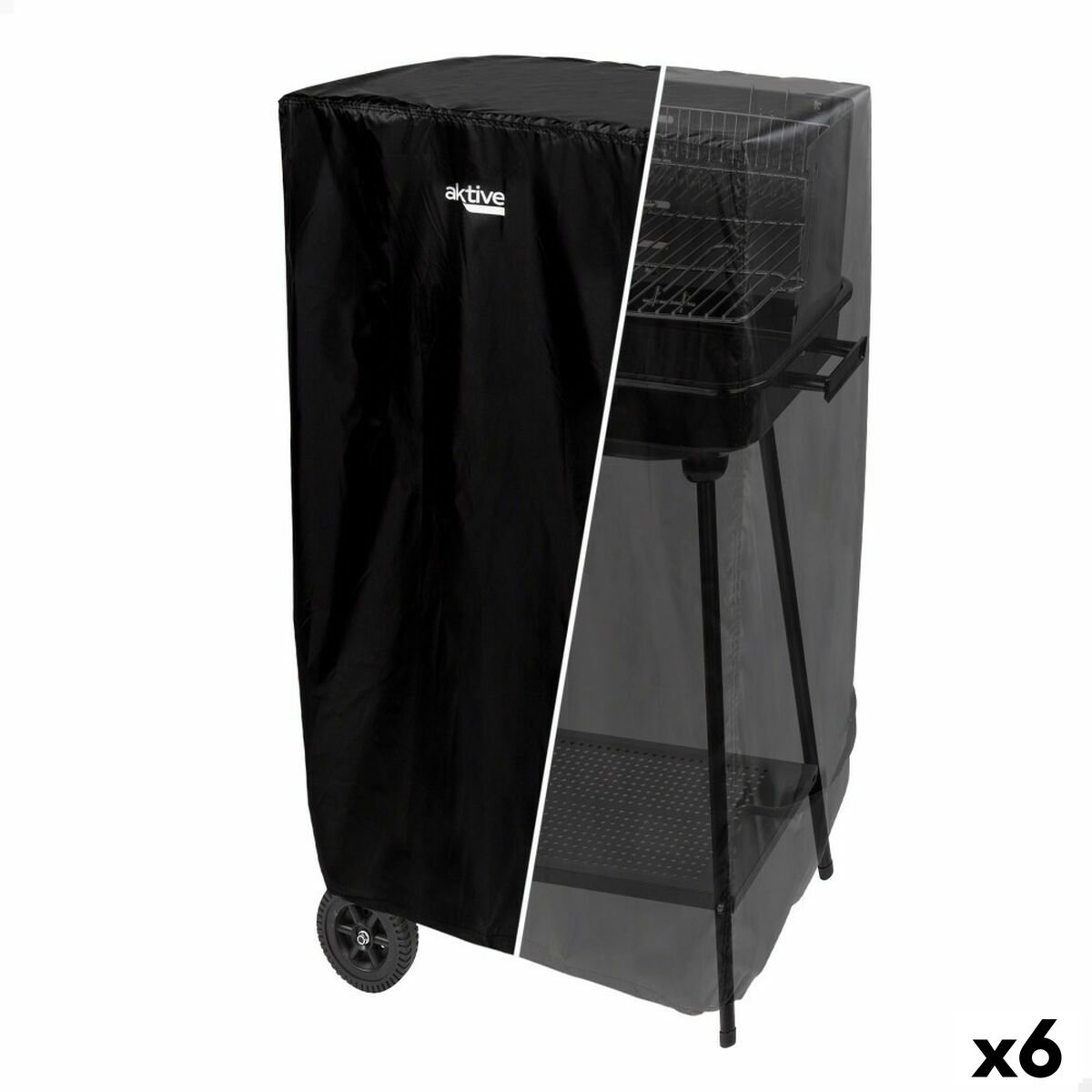 Coperchio di protezione per barbecue Aktive Nero 6 Unità 745 x 109 x 645 cm