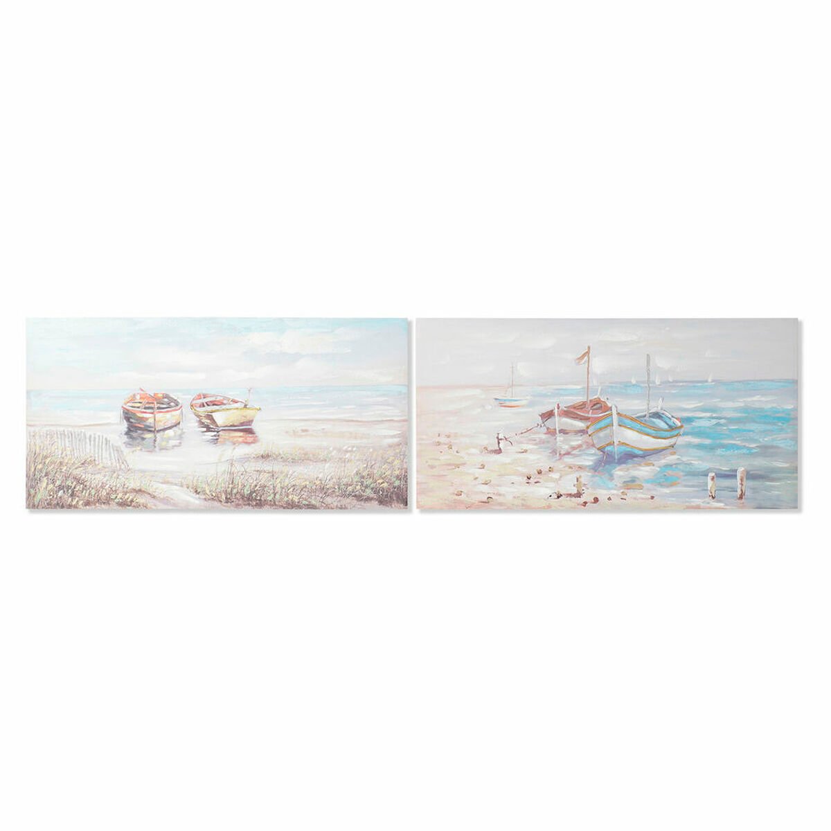Quadro DKD Home Decor 120 x 3 x 60 cm Barco Mediterraneo (2 Unità)