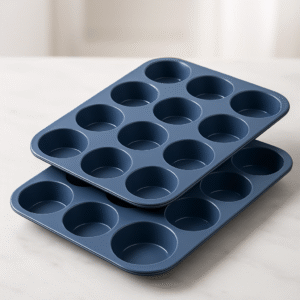 Stampo Muffin in Silicone Alimentare - 12 Tazze Antiaderente Resistente fino a 240°C
