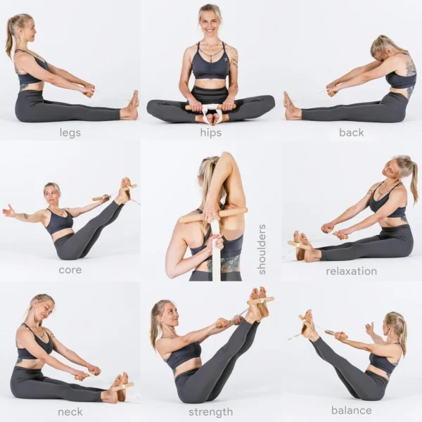 Cinghia Elasticizzata per Allungamento Yoga Attrezzatura Fitness per Uomini e Donne Sollievo dal Dolore e Benessere Palestra a Casa - immagine 4