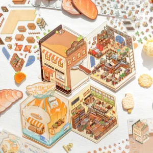 Mr Paper 3 fogli borsa collezione negozi in miniatura adesivi paesaggio piegati kawaii cancelleria forniture artistiche