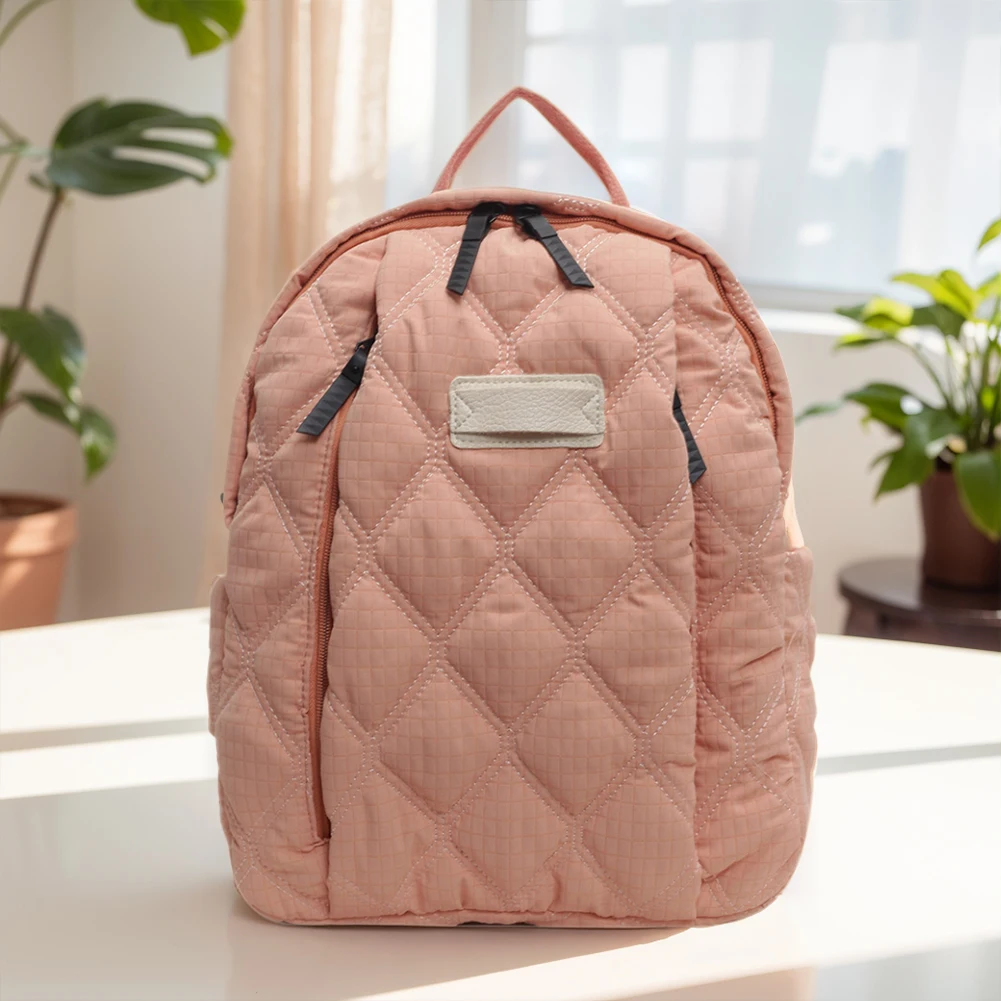 Zaino in cotone trapuntato da donna con tracolla regolabile grande capacità ideale per viaggi