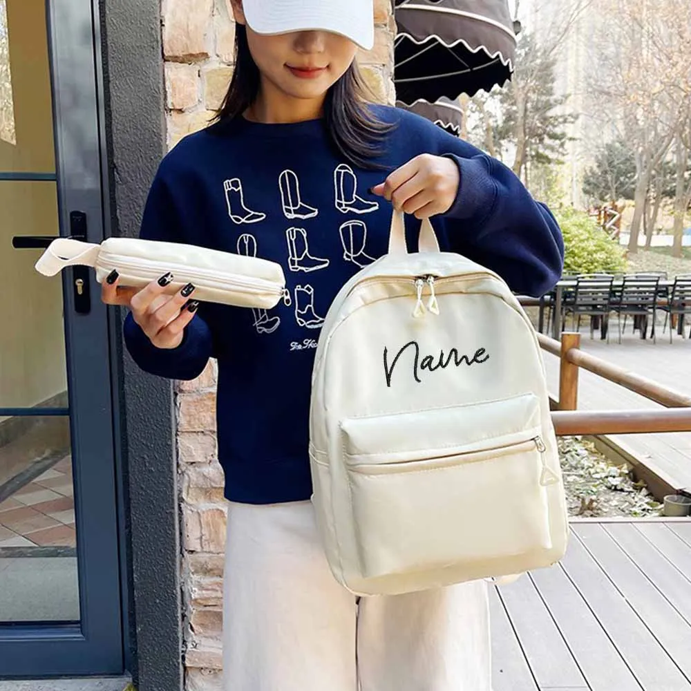 Zaino leggero da viaggio grande capacità per studenti delle scuole medie con ricami personalizzati