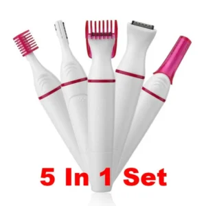 Set Epilatore 5 in 1 per Donne Rasoio per Sopracciglia e Depilazione Viso Bikini Strumento Professionale