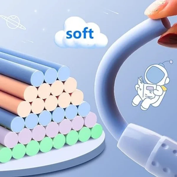 Set di gomme da cancellare a penna con nucleo sostituibile design cartone animato per bambini ricarica morbida in gomma per matita gomma retrattile - immagine 3