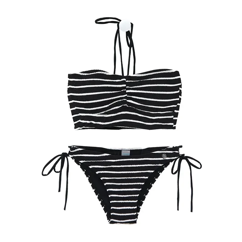 Costume da bagno bikini da donna coreano nuovo stile striscia di corda cravatta costume da bagno separato set di pantaloni a fascia ad alta sensazione - immagine 5