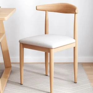 Sedia da pranzo moderna per ristorante con schienale struttura in acciaio rivestita in cotone lino e pelle PU Woome Furniture
