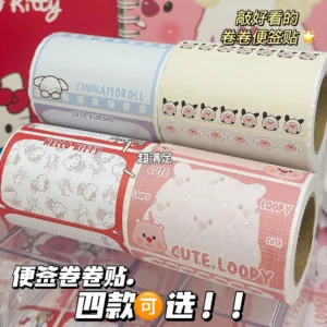 150 Pezzi Rotolo Sticky Notes Sanrio Cartoon Accessori per Studenti Note Adesive Strappabili Cancelleria per Bambini e Ragazze Regalo Ideale