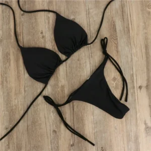 Costume da bagno bikini estivo donna set sexy con reggiseno imbottito push-up e perizoma due pezzi