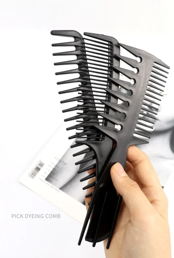 Set da 10 pettini multifunzionali per parrucchieri ideali per cura dei capelli e parrucche in capelli veri - immagine 4