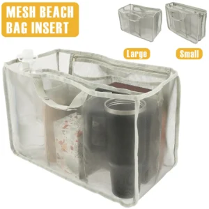 Inserto per borsa da spiaggia in rete di nylon Inserto per divisore in rete di grande capacità Inserto per organizer per borsa da spiaggia da viaggio multitasca traspirante