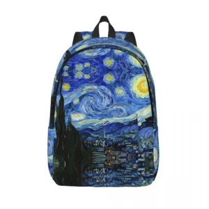 Zaino Van Gogh Notte Stellata per Uomo e Donna Leggero e Cool per Studenti Escursionisti e Viaggiatori Borsa a Tracolla per Computer Portatile
