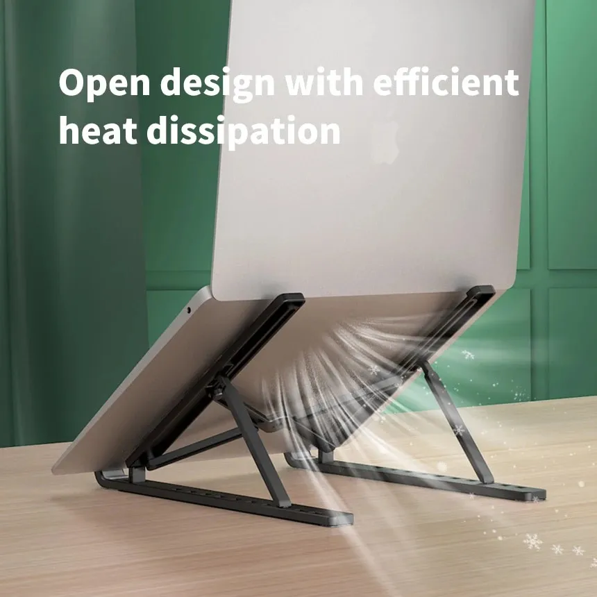 Supporto portatile per notebook in ABS pieghevole per MacBook Air e Pro 13-16 pollici Dell HP Lenovo e Superficie con cuscinetti antiscivolo - immagine 6