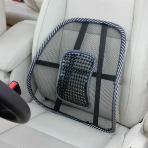 Seggiolino Auto con Sedia da Ufficio e Massaggio Schienale Supporto Lombare in Mesh Ventilato Cuscino Schienale in Rete Nera per Conducente
